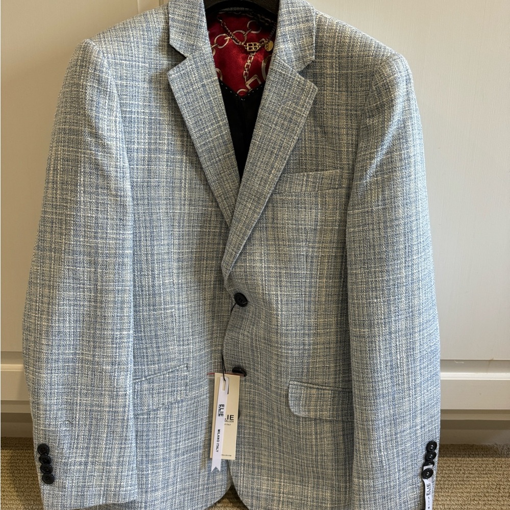 Elie Balleh boys sports coat NWT Boys size large 14 - 16 blue new with t…